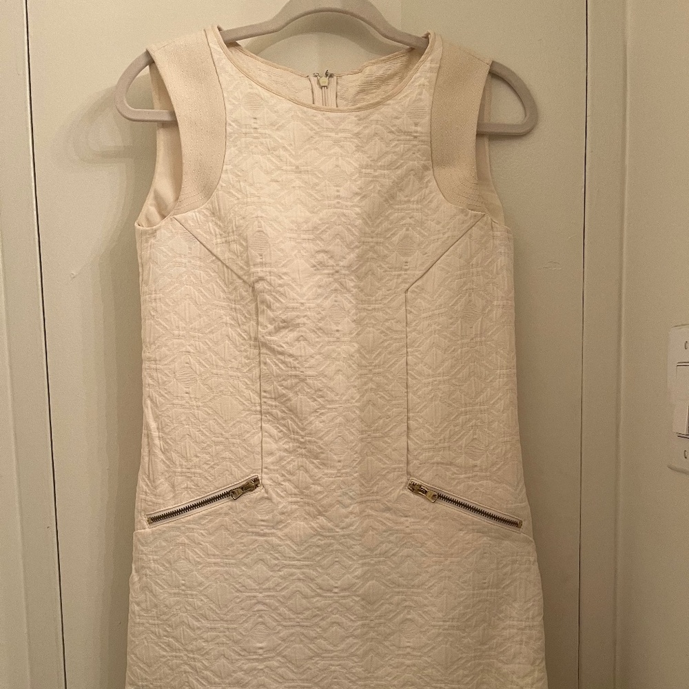 White shift dress